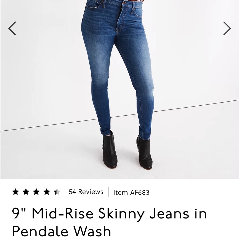 Madewell 9” Mid-Rise Skinny jeans